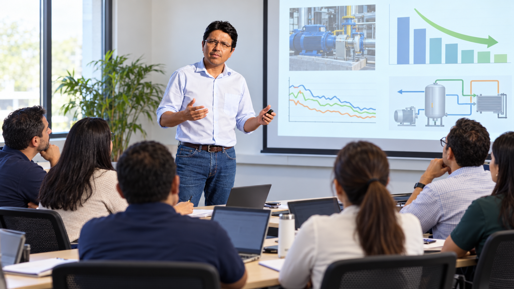 Técnico con equipo de medición realizando análisis en un tablero eléctrico